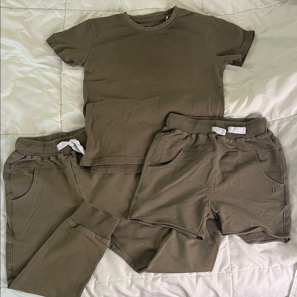 Little Bipsy matching olive green set
